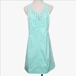 Nanette Lepore Aqua‎ Jungle Sheath Sleeveless Mini Dress with Crochet Accents 4
